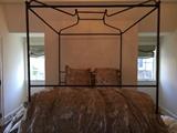Queen contemporary canopy bed.