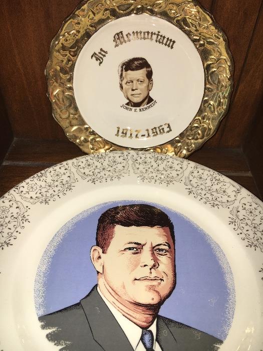 Vintage memorial JFK plates.