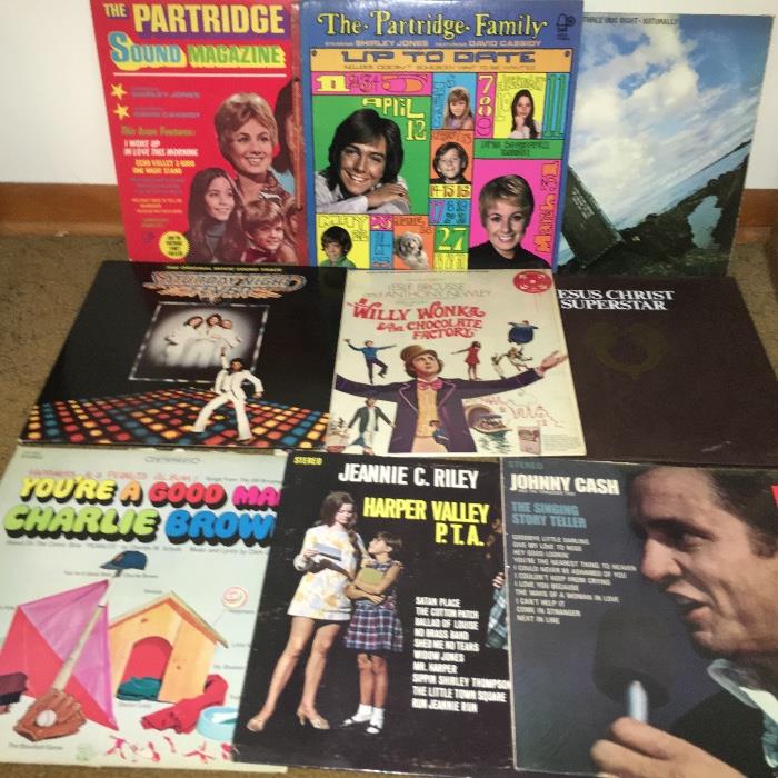 Vintage vinyl records--45s, 78s and LPs.