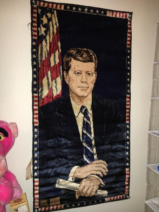 Vintage memorial JFK tapestry--made in Italy.