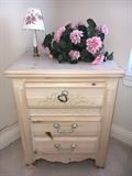 Lovely pine dresser with mirror and matching night stand, maker unknown. 
