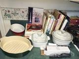 Cookbooks, Corning Ware, cookware.
