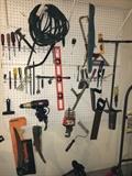 Wall of hand tools.