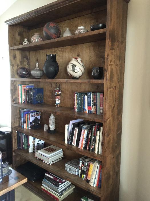 Beautiful 6 shelf custom made bookcase, Sante Fe Saavy, Knotty Elder wood