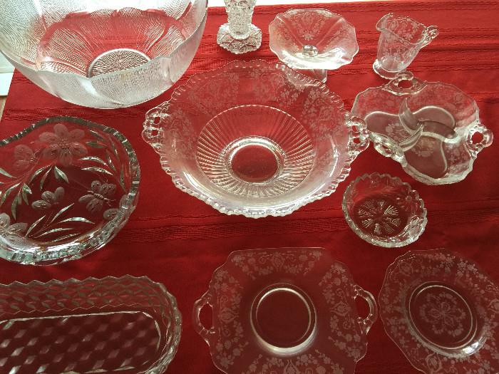 Crystal bowls, plates and dishes
