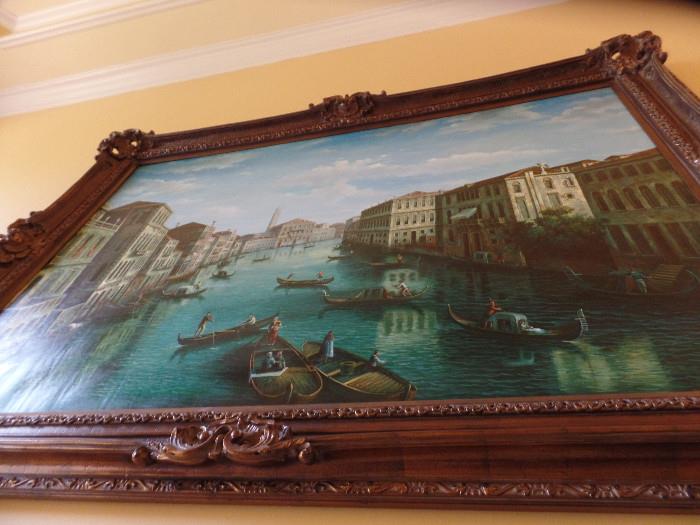 Original oil 6'x5' Venice scene $2200