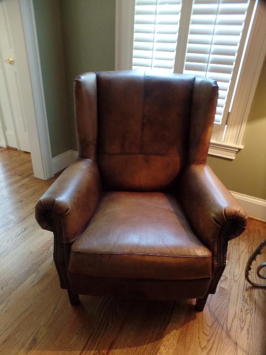Leather chair and ottoman (one of a pair) $1500 for pair