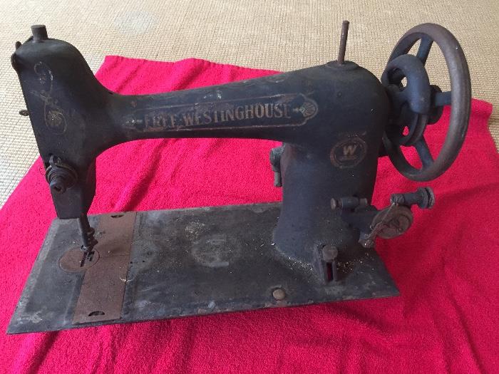 Antique cast iron sewing machine.