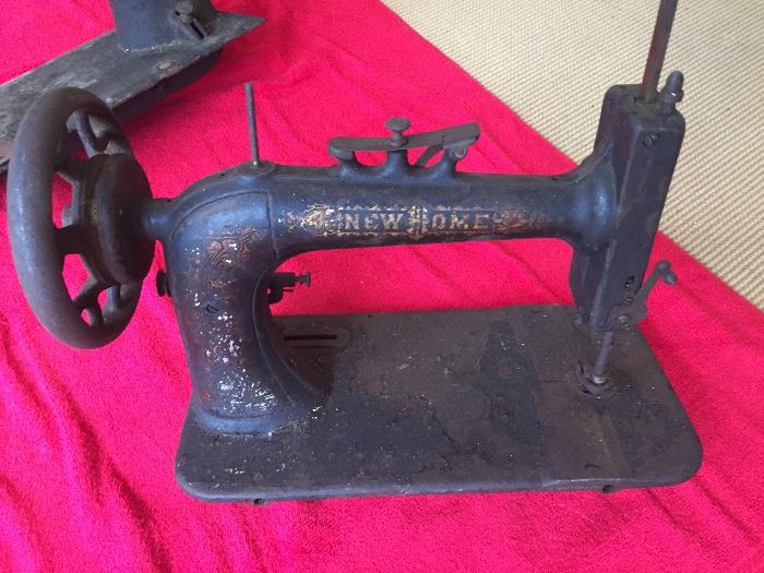 Antique cast iron sewing machine.