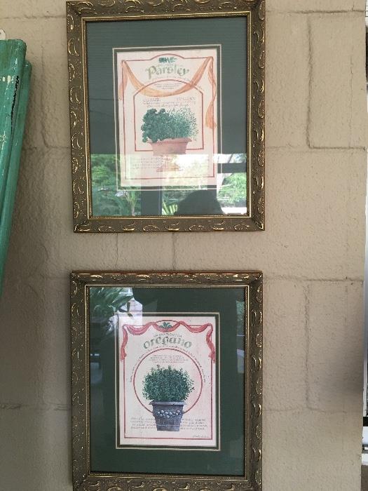 Set of 4 herb prints