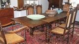 Refectory table & set of 6 Gothic chairs