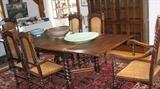 Refectory table & set of 6 Gothic chairs
