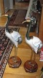 Pair cloisonne' cranes