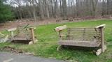 Pair teak gliders