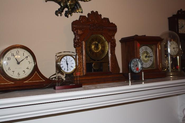 There were one or ten clocks around the house.  We put them on the mantle so you could pick out the one you wanted easily.
