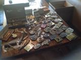 Vintage Collectible Men's Belt Buckles, jewelry, and razors.