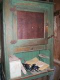 Hanging Cupboard with Old Blue/Green Paint