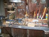 Lathe set up with many quality chissels