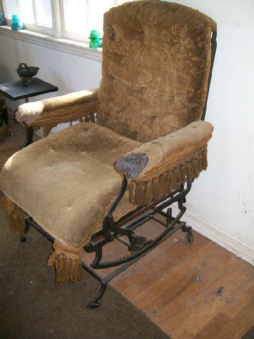 Unusual model iron base chair