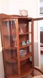 Matching set of curio cabinets with bubble glass