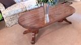 solid oak double pedestal coffee table