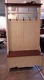 Hall tree coat rack bench