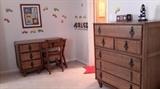 High boy chest of drawers with matching desk and night stand