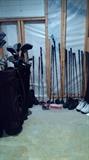 Golf clubs and shoes