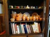 Toothpick holder collection - Fire King & More Cook Books in Beautiful Antique Pie Safe w/ 3 Drawers