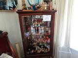 Small French Style Display w/ All Bevelled Glasses, Mirored Back. Now houses mostly Celluloid Dolls