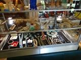 One of the collectibles cases with all sorts of real collectibles, Older Costume Jewelry and many pieces of Fine Jewelry!