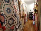 The Main Hall is Double Hung with Hand Made Anqitue Quilts