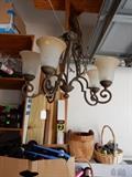 Antique Brass Chandelier and Light Fixtures