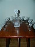 closer look at decanter and glasses