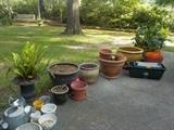 lots of planters and outdoor misc.
