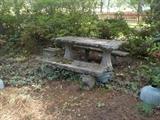 concrete table and benches