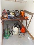 blowers, sprayers, hedge trimmers, misc. tools