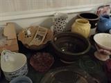 Meaders bowl, glassware, crocks, pitchers