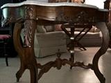 Victorian marble-top table. 