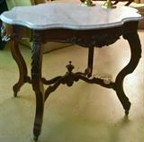 Victorian marble-top table. 