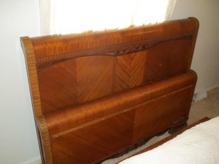 Waterfall Art Deco Full Size Sleigh Bed