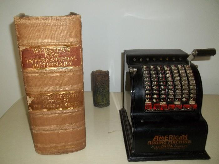 Webster's International Dictionary** Vintage American Adding Machine (Chicago IL)