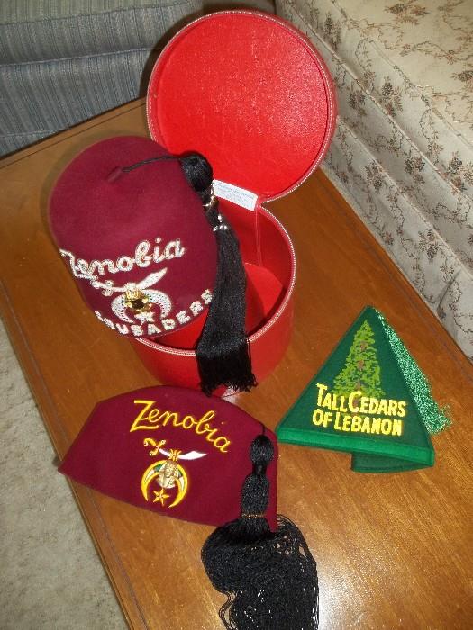 Vintage Felt Masonic Hat**(2)Vintage Zenobia Hats (1) with Original Hat Box