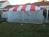 10' by 20' carnival canopy with galvanized pipe frame 