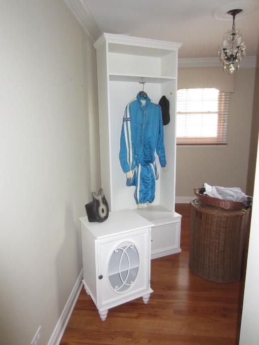 Mud room cabinet, white cabinet