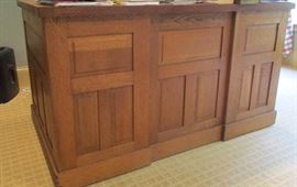 American oak executive with raised panel sections 8 drawers