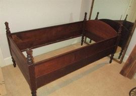 walnut tulip-top four poster child's bed early 1800's