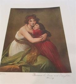 engraving mother and child