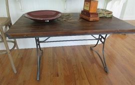 wood iron base table 60 x 36