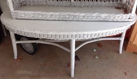 wicker oval table